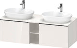 DURAVIT D-Neo Konsolenwaschtischunterbau 1400 mm betongrau matt mit 2 Auszügen und Bronze-Griffen