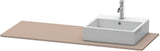 Duravit XSquare Konsole 1400x550mm betongrau matt – 1 Ausschnitt, mit Siphonaussparung