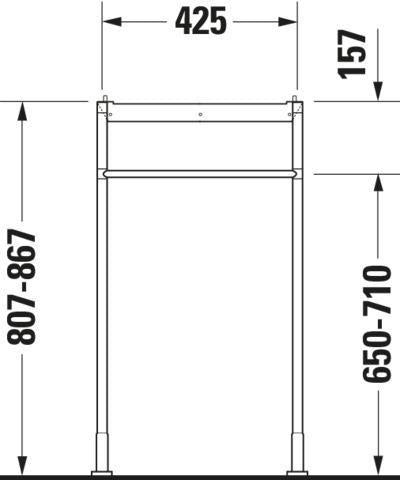 DURAVIT Metallkonsole Starck 3 höhenverstellbar Chrom für Waschtisch 030348