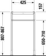 DURAVIT Metallkonsole Starck 3 höhenverstellbar Chrom für Waschtisch 030348