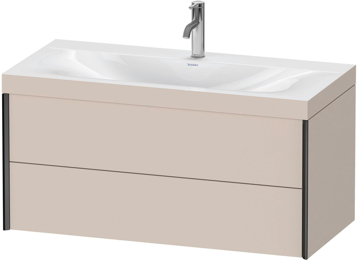 DURAVIT XViu Waschtischunterbauset 1000 mm c-bonded, 2 Schubkästen, schwarz matt