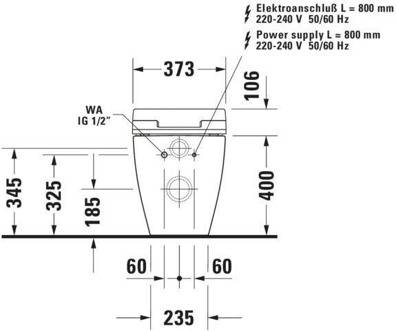 DURAVIT SensoWash Slim Dusch-WC Sitz weiß mit Fernbedienung und Durchlauferhitzer