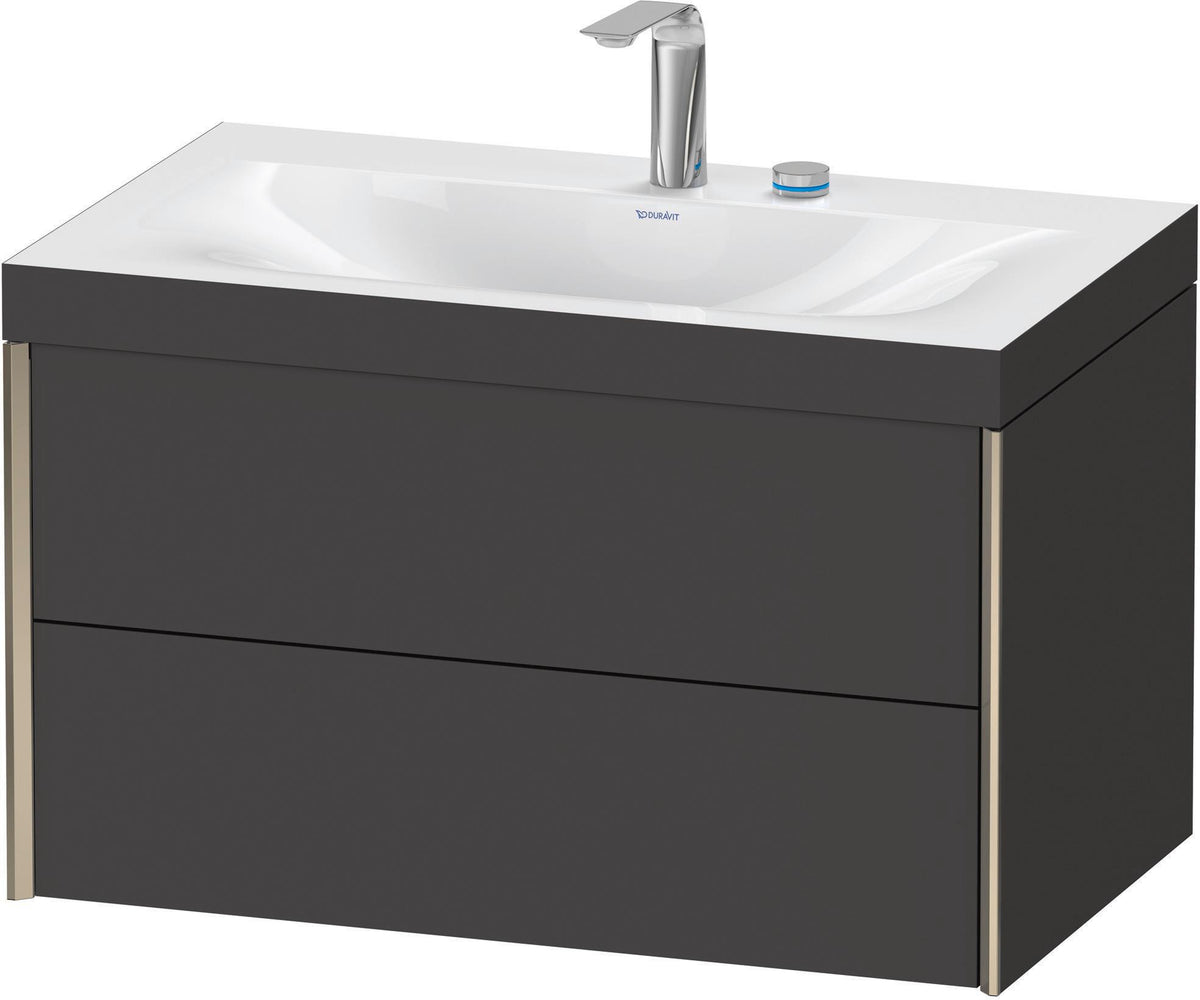 DURAVIT XViu c-bonded Waschtischset 800 mm wandhängend mit 2 Schubkästen und Tip-on-Technik