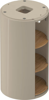 Duravit White Tulip Waschtischunterbau bodenstehend, 410 mm, Amerikanisch Nussbaum / Taupe Hochglanz, 3 offene Fächer, von Philippe Starck