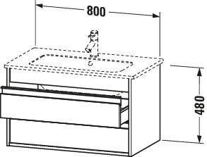 Duravit Ketho Waschtischunterbau 800 mm, 2 Schubkästen, Weiß Matt, wandhängend