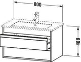 Duravit Ketho Waschtischunterbau 800 mm, 2 Schubkästen, Weiß Matt, wandhängend