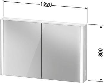 DURAVIT XViu Spiegelschrank 820 mm mit LED-Beleuchtung, Champagner Matt, 2 Türen, IP44