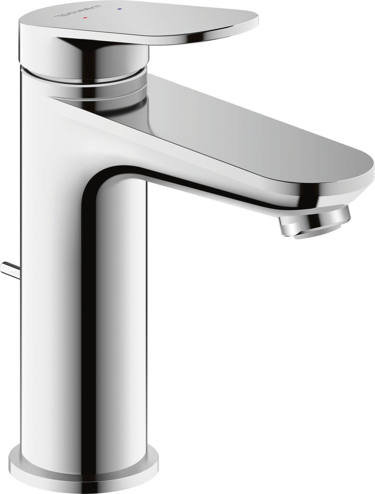 DURAVIT Wave Einhebel-Waschtischmischer mit MinusFlow Zugstange, Chrom – 122 mm Ausladung