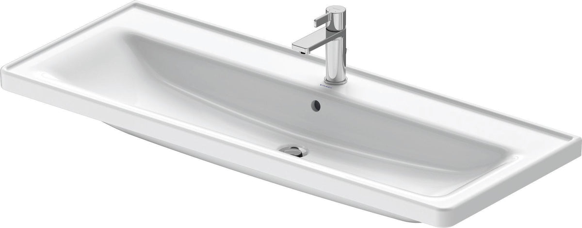 DURAVIT D-Neo Waschtisch 1205 mm, weiß mit Überlauf und Hahnlochbank
