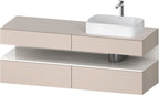taupe matt / Nische weiß hochglanz, mit Siphonausschnitt und Schürze / sonstige