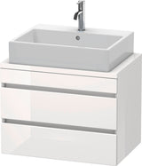Duravit DuraStyle Konsolenwaschtischunterbau 700 mm Eiche Terra/Weiß Matt mit 2 Schubkästen