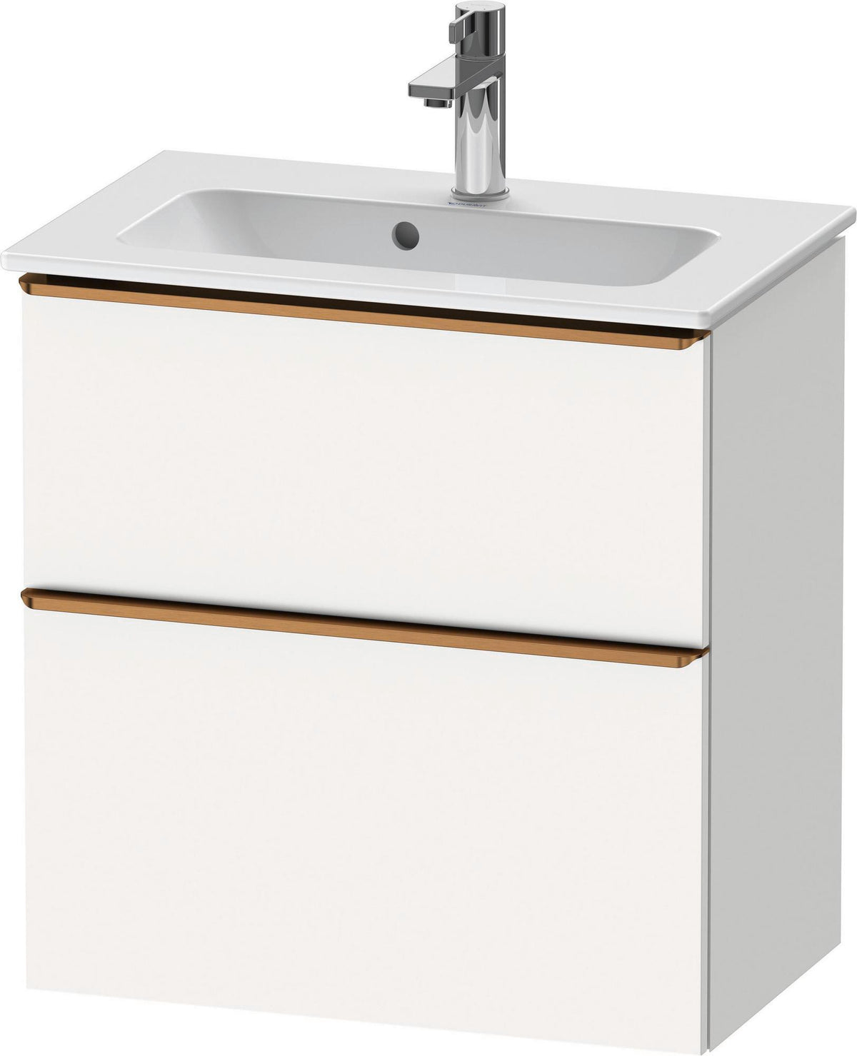 Duravit D-Neo Waschtischunterbau 610 mm betongrau matt mit Soft-Close und Bronze-Griff