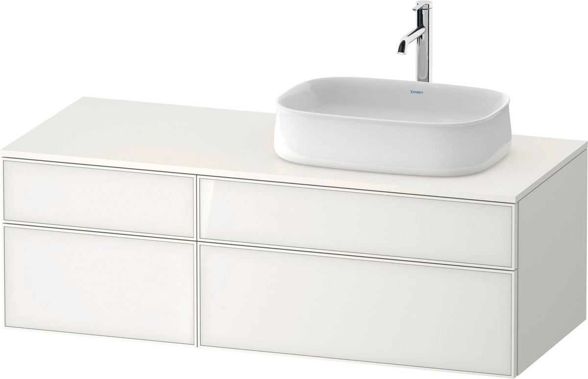 DURAVIT Zencha Konsolenwaschtischunterbau 1300 mm Eiche Anthrazit mit 2 Auszügen und Tip-on-Technik