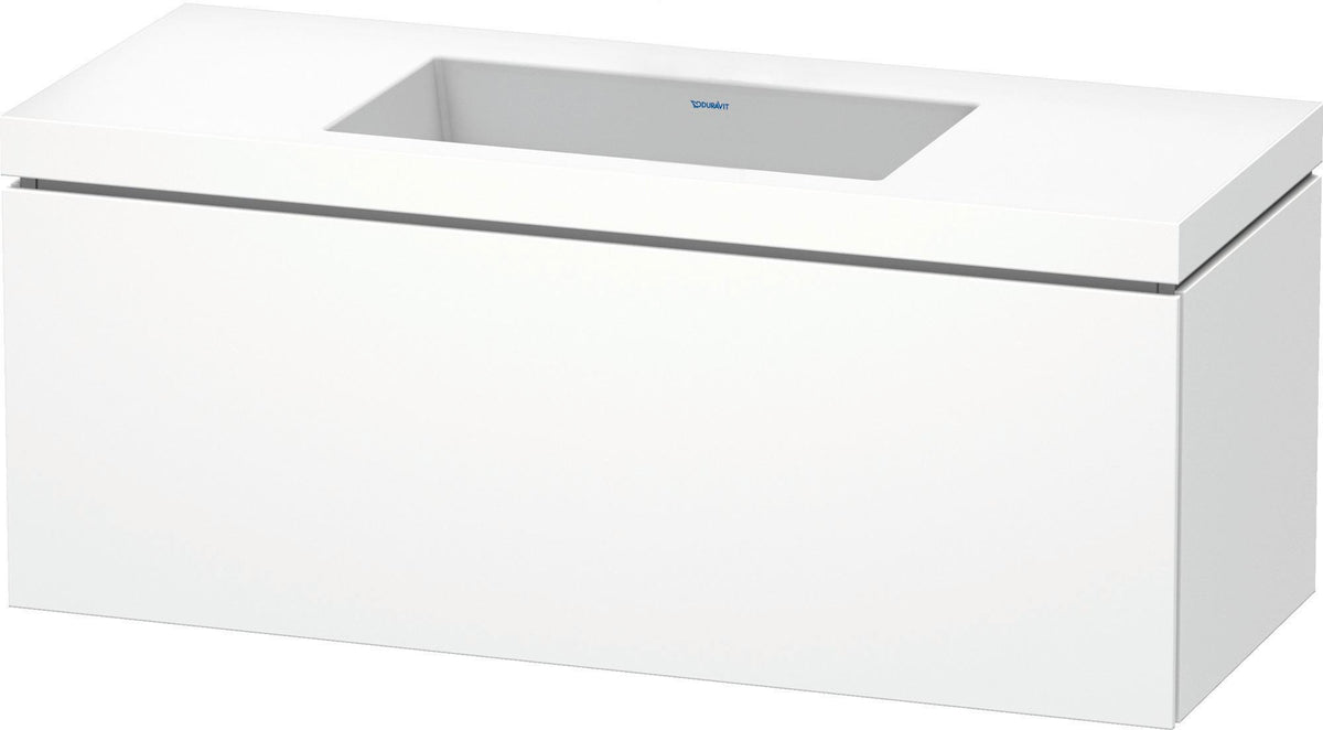 DURAVIT L-Cube c-bonded Waschtischset 1200 mm wandhängend weiß mit Tip-on Technik