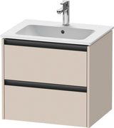 DURAVIT Ketho.2 Waschtischunterbau 610 mm betongrau matt mit 2 Schubkästen und Soft-Close