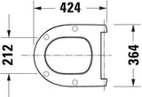 DURAVIT Univavo WC-Sitz D-Form tief 421 mm mit Absenkautomatik und Edelstahl-Scharnieren