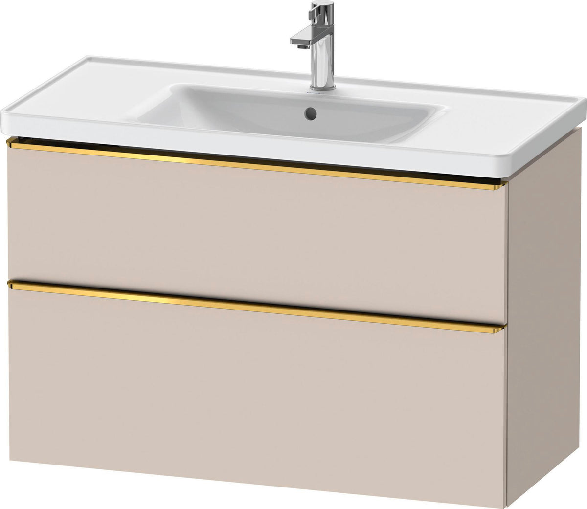 DURAVIT D-Neo Waschtischunterbau 984 mm betongrau matt mit Soft-Close und Bronze-Griff