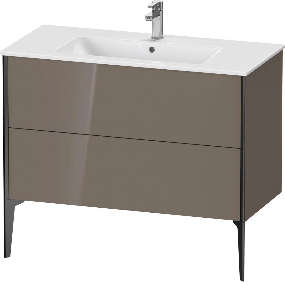Duravit XViu Waschtischunterbau bodenstehend 1010 mm, 2 Auszüge, weiß matt, Tip-On