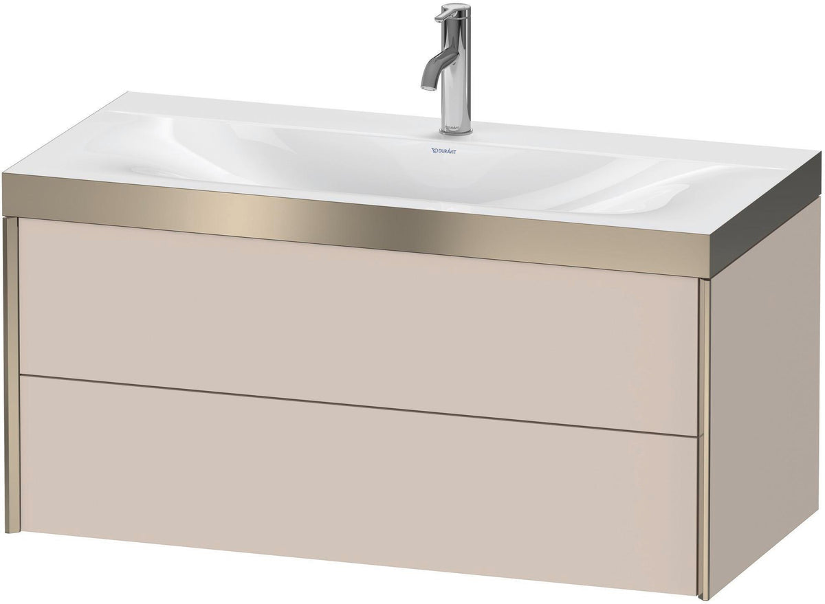 DURAVIT XViu c-bonded Waschtischunterbauset 1000 mm, 2 Schubkästen, champagner matt/basalt matt
