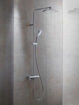 DURAVIT Duschsystem C.1 mit Brausethermostat, Schwarz Matt, Kopf- und Handbrause