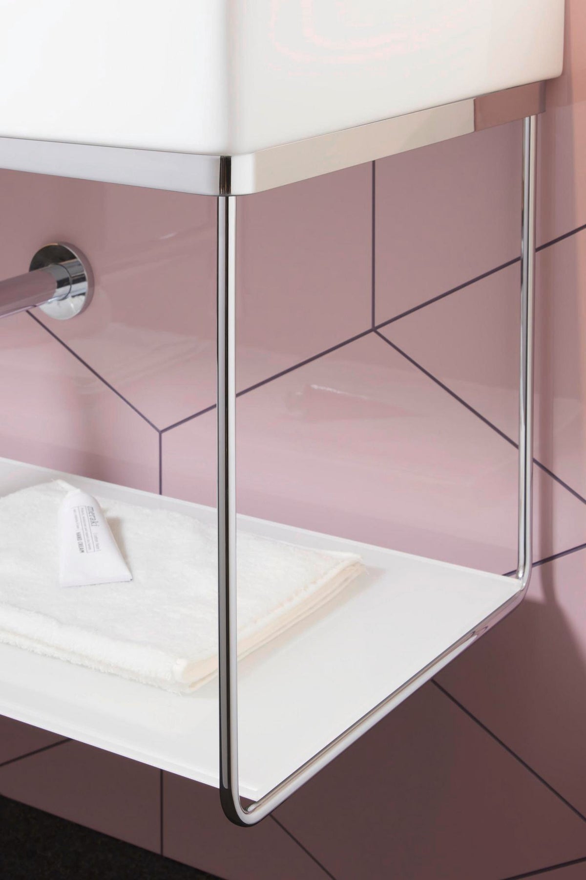 DURAVIT DuraSquare Metallkonsole für Waschtisch 235350, Chrom, wandhängend, 451x565x400 mm
