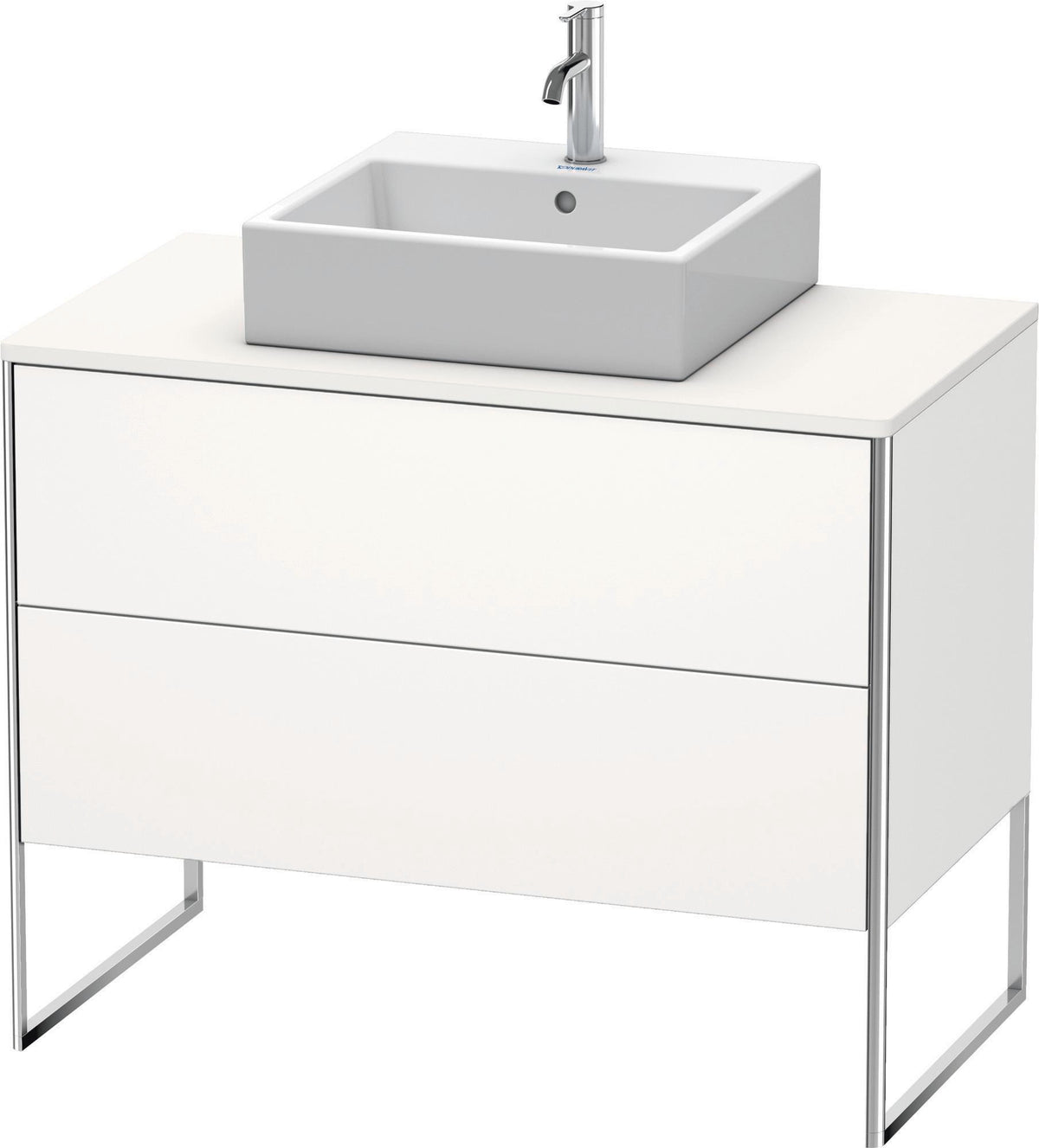 DURAVIT XSquare Waschtischunterbau bodenstehend 1000 mm Weiß Seidenmatt mit 2 Schubkästen