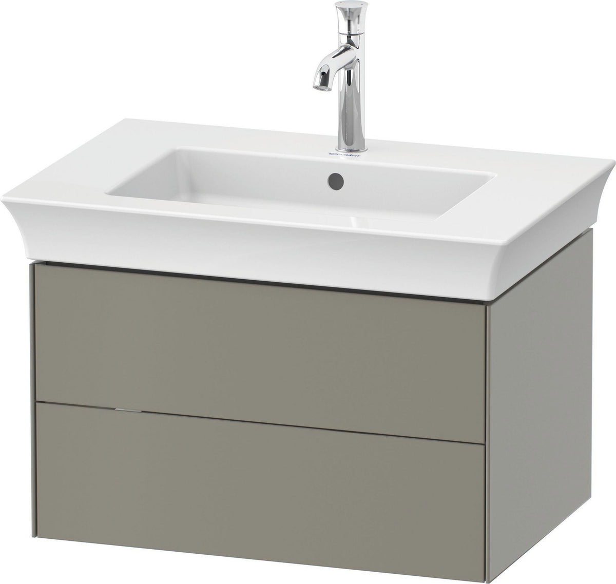 DURAVIT White Tulip Waschtischunterbau 684 mm, 2 Schubkästen, weiß seidenmatt, LED
