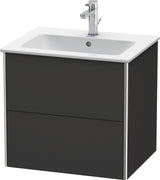 Duravit XSquare Waschtischunterbau 610 mm graphit matt mit 2 Schubkästen und Tip-On-Technik