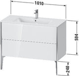 Duravit Waschtischunterbau XVIU 1010x834x480mm 2 Auszüge Nussbaum Mitte