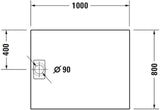 DURAVIT Stonetto Duschwanne 1400x800x50 mm Mineralguss Weiß Matt – Bodenbündig & Rutschhemmend