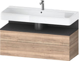 Duravit Qatego Waschtischunterbau 1190 mm – Weiß Matt mit Eiche Schwarz Nische, 1 Auszug, LED