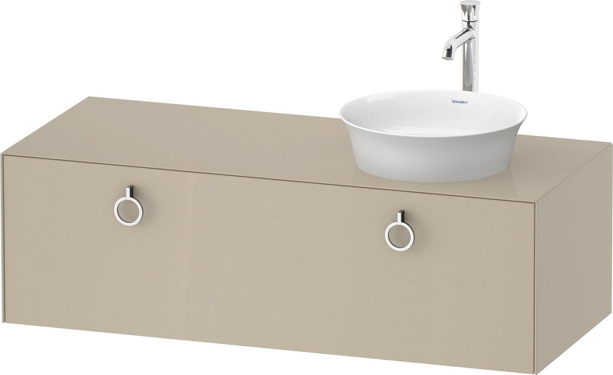 DURAVIT White Tulip Waschtischunterbau 1300 mm, 1 Auszug, Nussbaum/Taupe Hochglanz, wandhängend