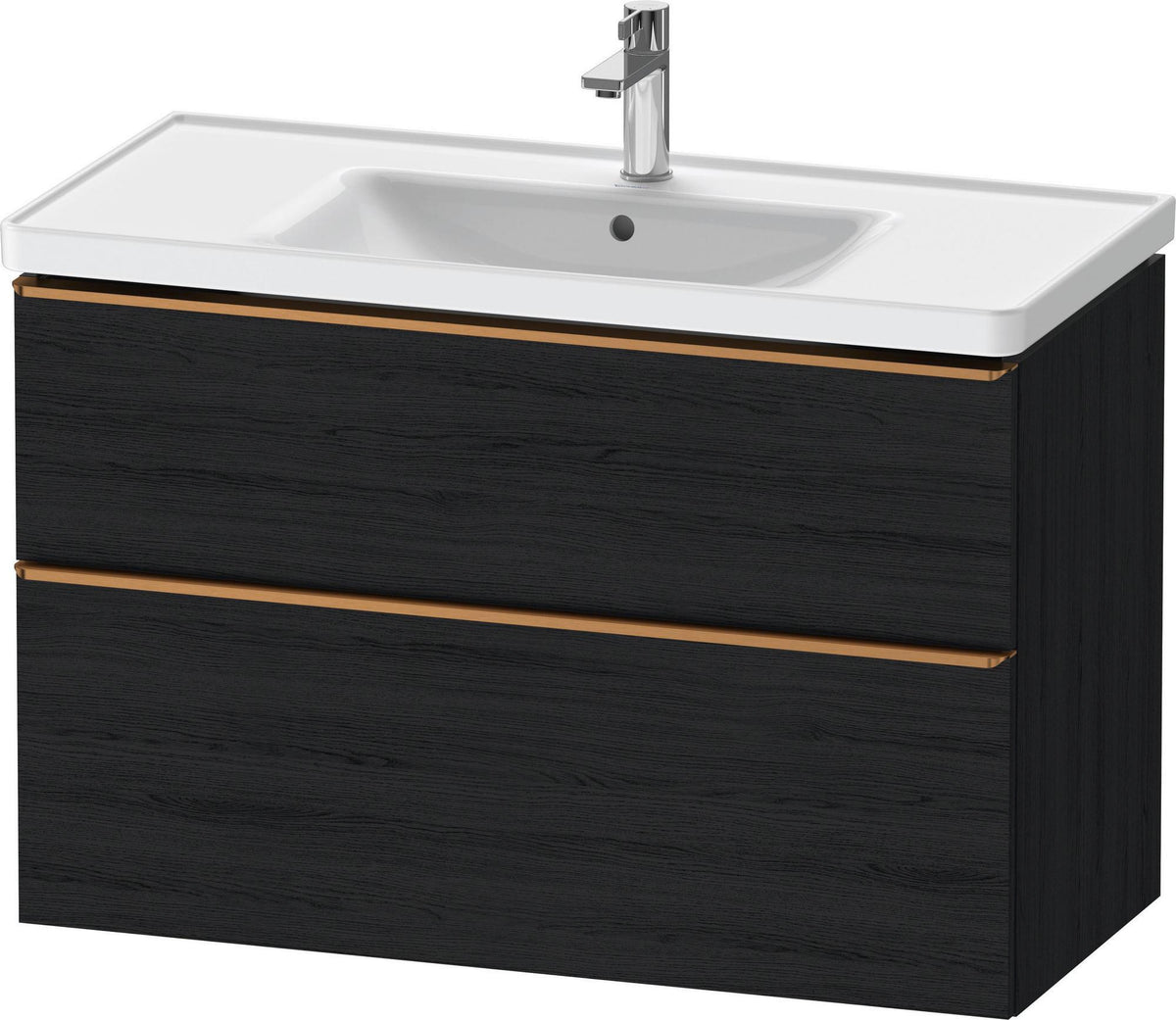 DURAVIT D-Neo Waschtischunterbau 984 mm betongrau matt mit Soft-Close und Bronze-Griff