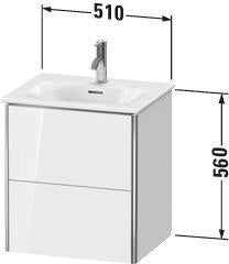 Duravit XSquare Waschtischunterbau 560x510x418 mm, 2 Schubkästen weiß matt