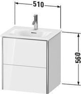 Duravit XSquare Waschtischunterbau 560x510x418 mm, 2 Schubkästen weiß matt