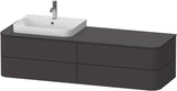 DURAVIT Happy D.2 Konsolenwaschtischunterbau 1600 mm taupe supermatt mit Tip-on und LED