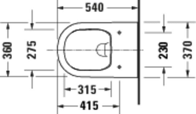 DURAVIT D-Code Wand-WC 540 mm spülrandlos weiß – Tiefspüler, wandhängend