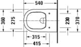 DURAVIT D-Code Wand-WC 540 mm spülrandlos weiß – Tiefspüler, wandhängend
