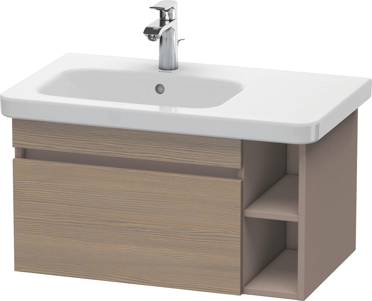 DURAVIT DuraStyle Waschtischunterbau 730 mm Eiche Terra/Weiß Matt mit Auszug und offenen Fächern