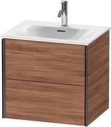 DURAVIT XViu Waschtischunterbau wandhängend 610 mm Nussbaum natur, 2 Schubladen, Tip-On