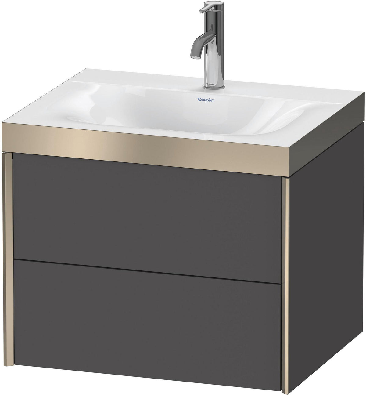 DURAVIT XViu Waschtischunterbau 600 mm, 2 Schubkästen, champagner matt/graphit matt