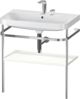 DURAVIT Happy D.2 c-shaped Waschtisch-Set 775 mm mit Metallkonsole, taupe seidenmatt