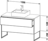 DURAVIT XSquare Waschtischunterbau bodenstehend 1200 mm Graphit Matt mit 2 Schubkästen