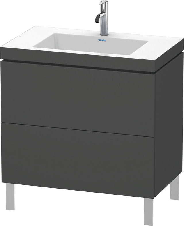 Duravit L-Cube c-bonded Waschtischset 800 mm Graphit Matt mit 2 Auszügen und Vero Air Waschtisch