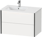 weiß matt / Spanplatte / 2Schubk.,schwarz matt/weiß