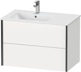 Duravit XViu Waschtischunterbau 810 mm wandhängend mit 2 Schubkästen, weiß matt, für Waschtisch links