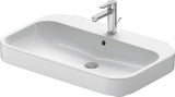 DURAVIT Waschtisch Happy D.2 Plus 800 mm weiß mit Überlauf und Hahnlochbank