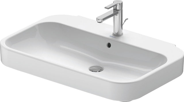 DURAVIT Waschtisch Happy D.2 Plus 800 mm weiß mit Überlauf und Hahnlochbank