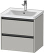 DURAVIT Ketho.2 Waschtischunterbau wandhängend 584 mm betongrau matt mit 2 Schubkästen