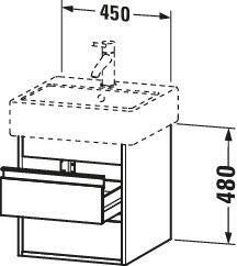 DURAVIT Ketho Waschtischunterbau wandhängend 440x450x480 mm, 2 Schubkästen, weiß matt